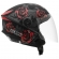CAPACETE NEW LIBERTY 3 FLOWERS BRILH VERM/PRETO 60