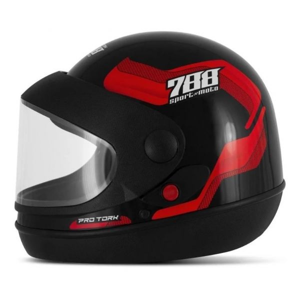 CAPACETE SM PRETO/VERMELO 56