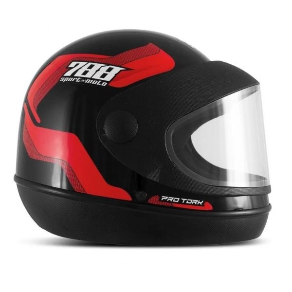 CAPACETE SM PRETO/VERMELO 56