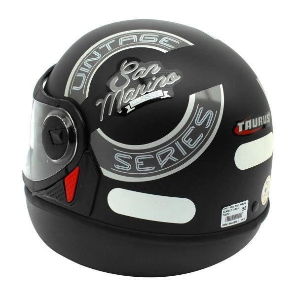 CAPACETE SAN MARINO NEW CLASSIC PRETO FOSCO 60