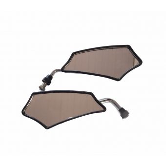 RETROVISOR GOLD BASE PRETA C/ HASTE CROMADA (PAR)