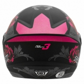 CAPACETE NEW LIBERTY 3 FLOWERS FOSCO PINK/PRETO 56