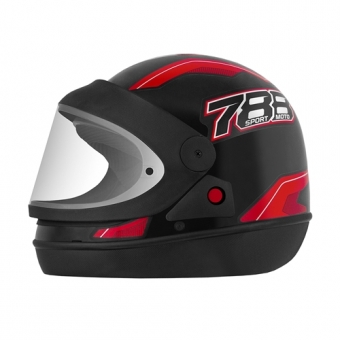 CAPACETE NEW SM PRETO/VERMELHO 56
