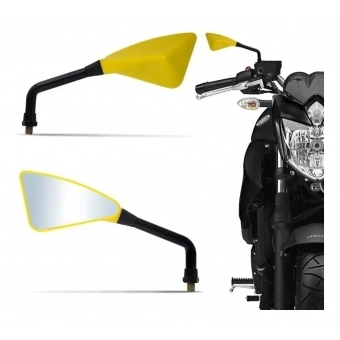 RETROVISOR ARROW AMARELO HASTE PRETA ARTICULADO