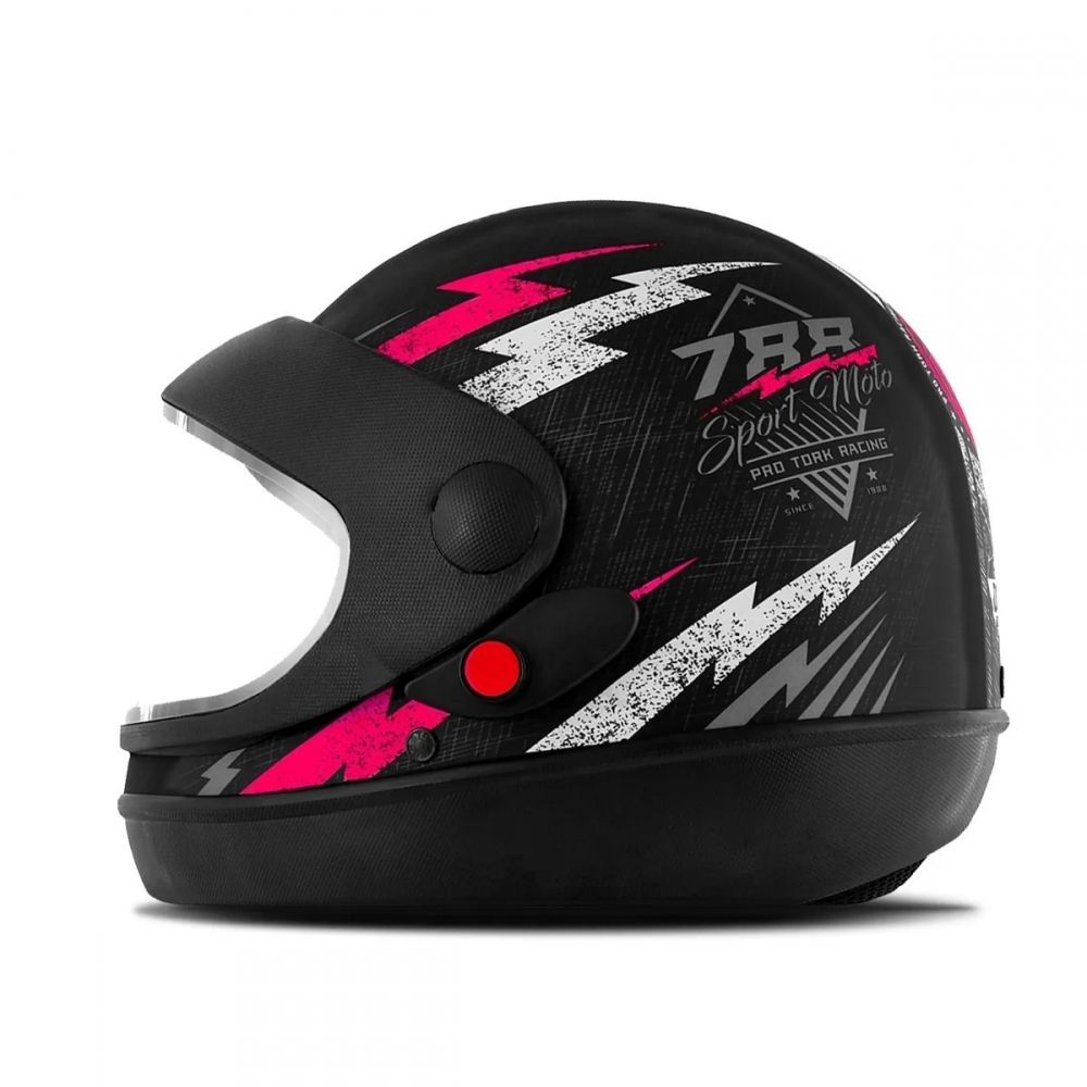 CAPACETE SUPER SPORT PRETO/ROSA 58 788