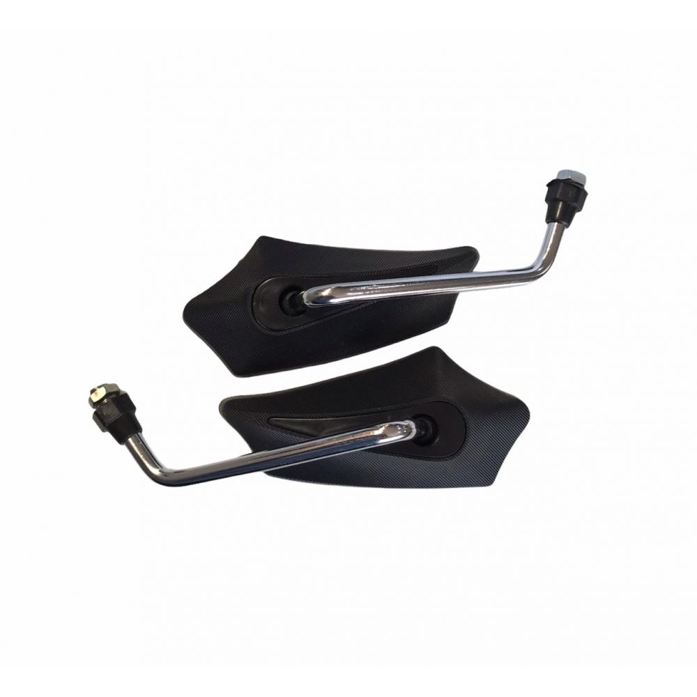 RETROVISOR GOLD BASE PRETA C/ HASTE CROMADA P/ YAM