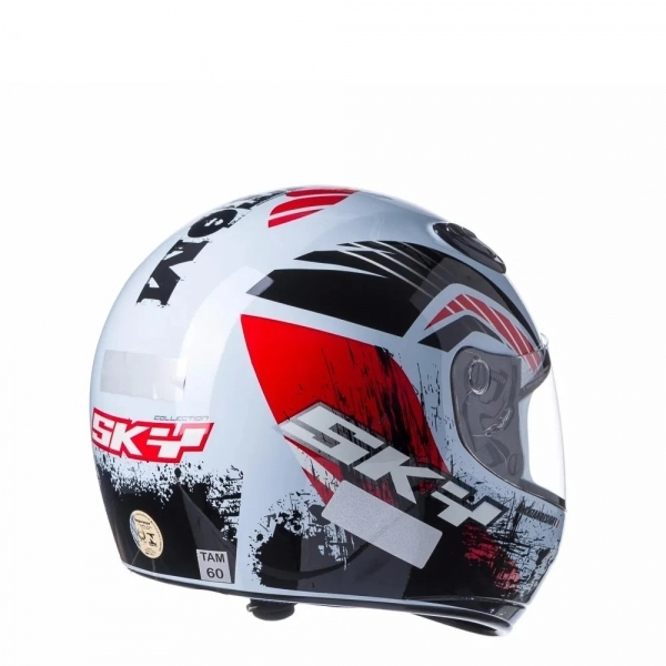 CAPACETE MOTOSKY PHANTOM BRANCO/ VERMELHO 58