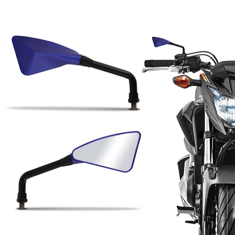 RETROVISOR ARROW AZUL HASTE PRETA ARTICULADO