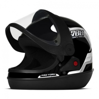 CAPACETE SM PRETO/BRANCO 56