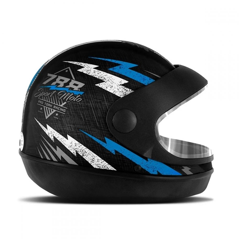 CAPACETE SUPER SPORT PRETO/AZUL 60 788