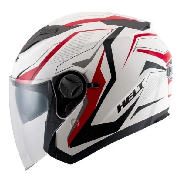 CAPACETE ABERTO C/OCULOS NEW CITY BRANCO/ VERM 60