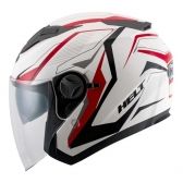 CAPACETE ABERTO C/OCULOS NEW CITY BRANCO/ VERM 60