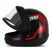 CAPACETE SM PRETO/VERMELO 56