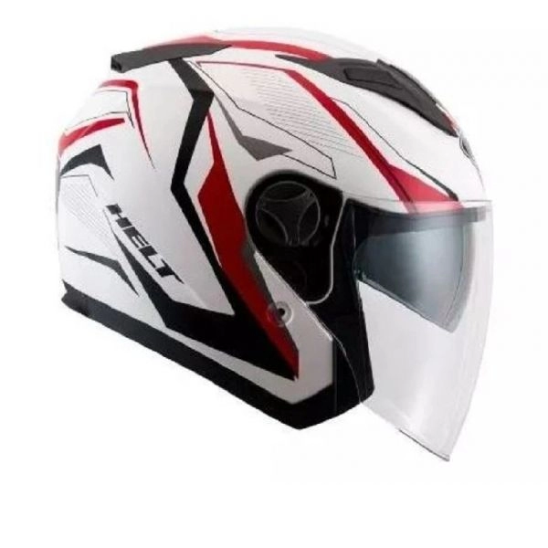 CAPACETE ABERTO C/OCULOS NEW CITY BRANCO/ VERM 62