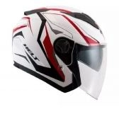 CAPACETE ABERTO C/OCULOS NEW CITY BRANCO/ VERM 62