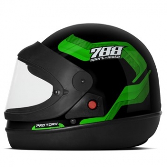 CAPACETE SM PRETO/VERDE 58