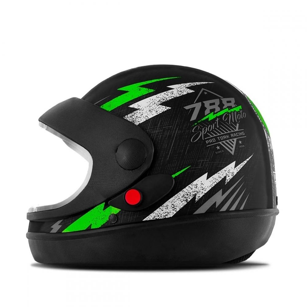 CAPACETE SUPER SPORT PRETO/VERDE 60 788