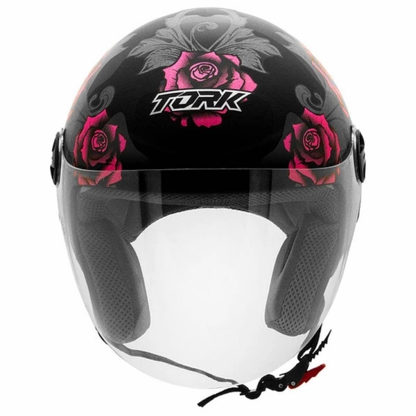 CAPACETE NEW LIBERTY 3 FLOWERS BRILH PINK/PRETO 60