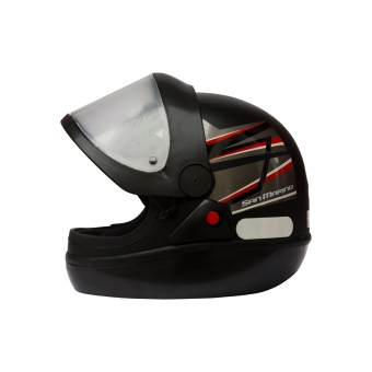 CAPACETE SAN MARINO TITANIUN PRETO FOSCO/CINZA 58