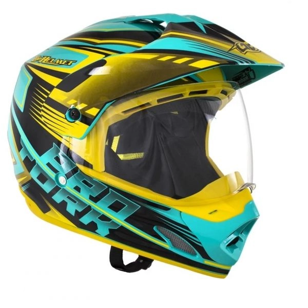 CAPACETE CROSS TH-1 VISION ADVENTURE VERDE/AMA 58