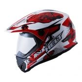 CAPACETE CROSS VISION GRAFITE VERM/ BRANCO 56
