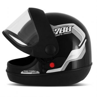 CAPACETE SM PRETO/BRANCO 60