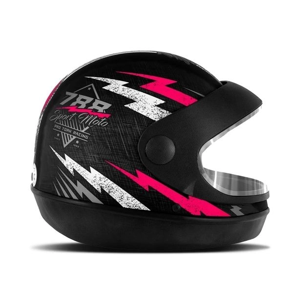 CAPACETE SUPER SPORT PRETO/ROSA 56 788