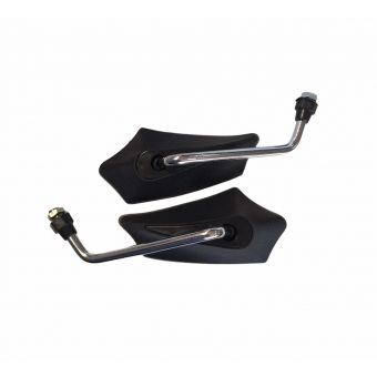 RETROVISOR GOLD BASE PRETA C/ HASTE CROMADA (PAR)