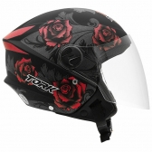 CAPACETE NEW LIBERTY 3 FLOWERS FOSCO VERM/PRET 60