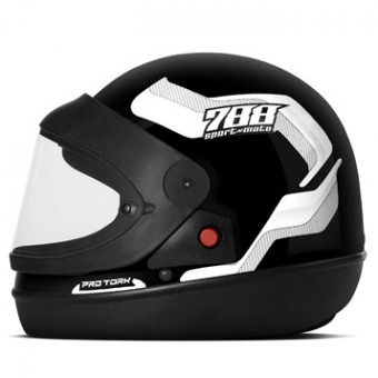 CAPACETE SM PRETO/BRANCO 56