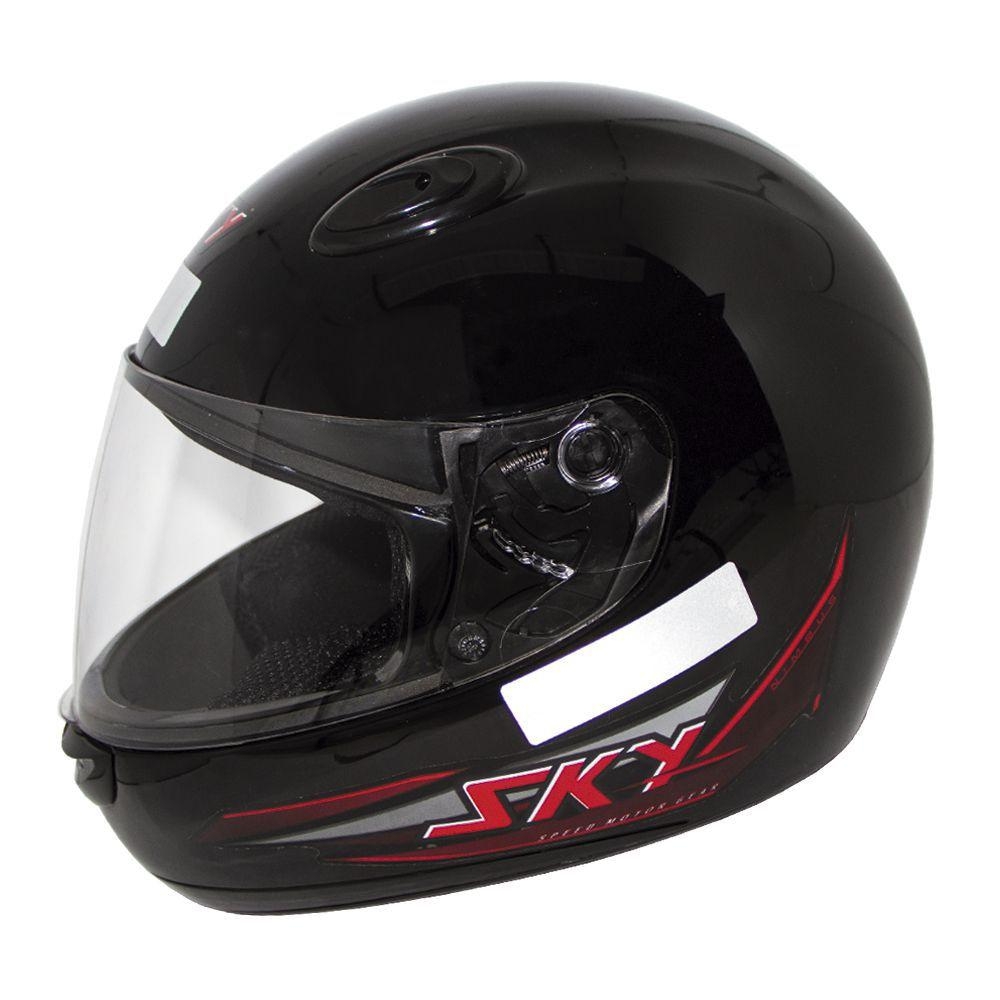 CAPACETE SKY NIMBUS PRETO BRILHO C/ A VERMELHO 62
