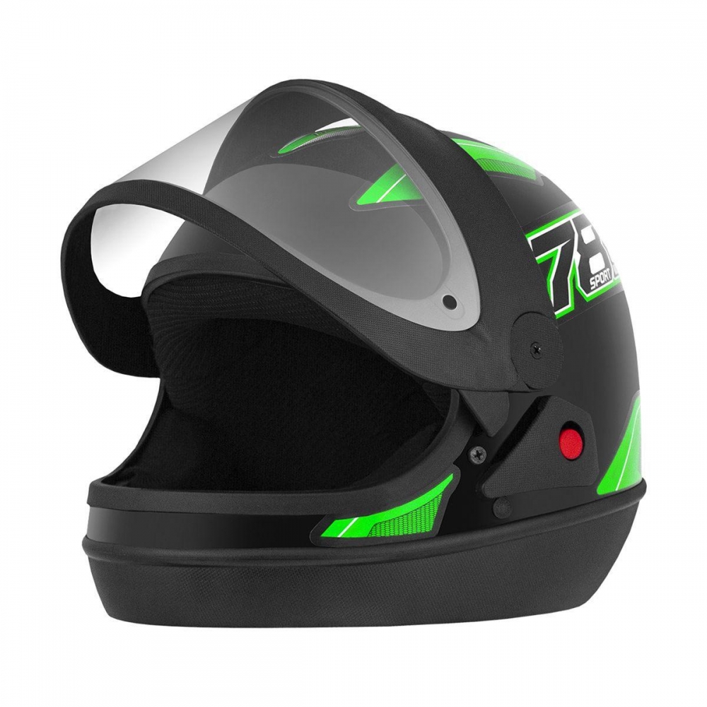CAPACETE NEW SM PRETO/VERDE 58