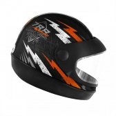 CAPACETE SUPER SPORT PRETO/LARANJA 56 788