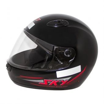 CAPACETE SKY NIMBUS PRETO FOSCO C/ A VERMELHO 62