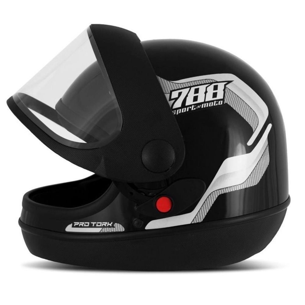 CAPACETE SM PRETO/BRANCO 58