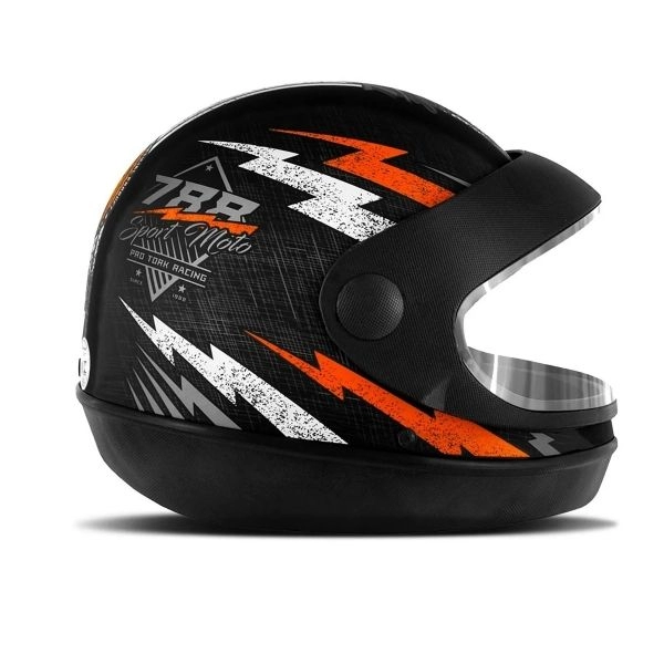 CAPACETE SUPER SPORT PRETO/LARANJA 60 788