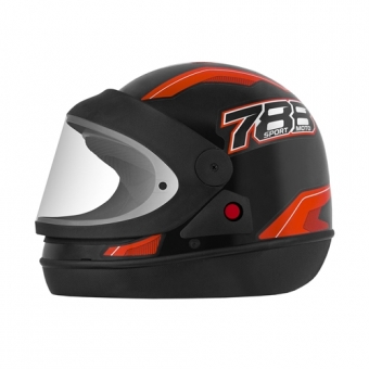 CAPACETE SM PRETO/LARANJA 56