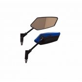 RETROVISOR SILVER BASE AZUL HASTE CUSTOM (PAR)