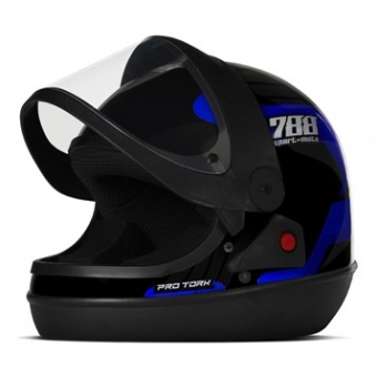 CAPACETE SM PRETO/AZUL 56