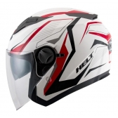 CAPACETE ABERTO C/OCULOS NEW CITY BRANCO/ VERM 56