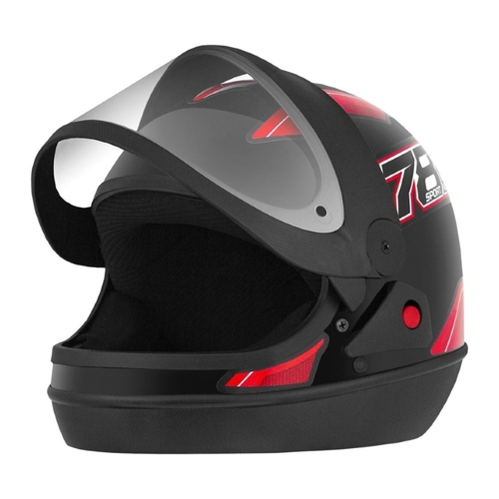 CAPACETE NEW SM PRETO/VERMELHO 58