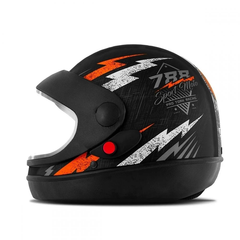 CAPACETE SUPER SPORT PRETO/LARANJA 58 788