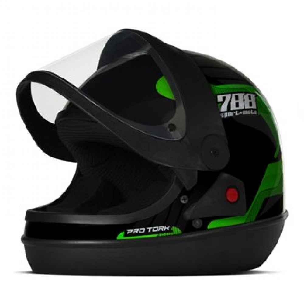 CAPACETE SM PRETO/VERDE 58